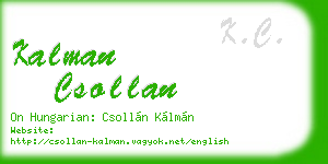 kalman csollan business card